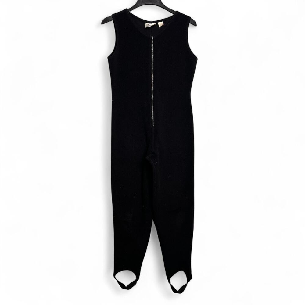 VTG V Sport Alpine Size Medium Fleece Jumpsuit Stirrup Pant Zip Front Base Layer